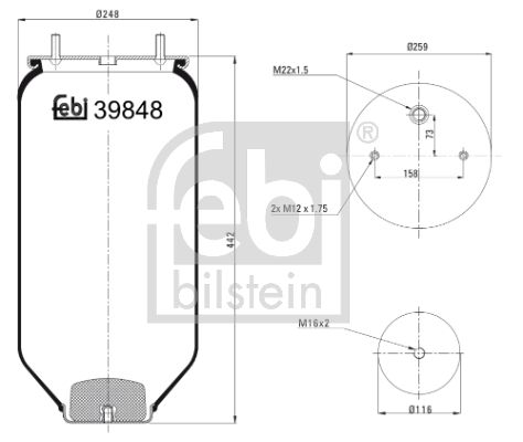 FEBI BILSTEIN Кожух пневматической рессоры 39848